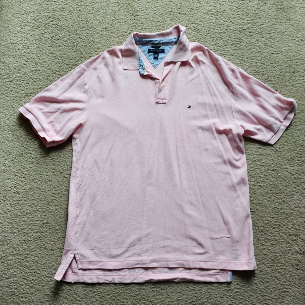 Tommy Hilfiger Men's Pique Polo - Light Pink XXL EASTER (RUNS LARGE)